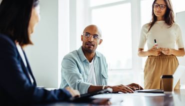 Business people having a discussion in a meeting